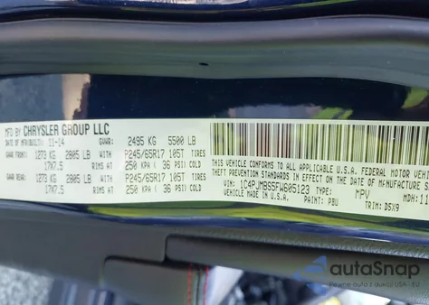 2015 Jeep Cherokee Trailhawk z USA, uszkodzony, nr VIN 1C4PJMBS5FW605123